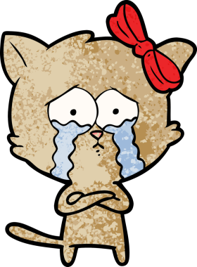 Bir insan tarafından çizilmiş çizgi film kedisi.