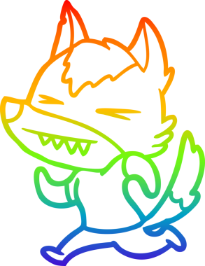 Bir insan tarafından çizilmiş kızgın bir kurt çizgi çizimi.