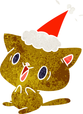 Bir insan tarafından çizilmiş kawaii kedisinin eski bir karikatürü.