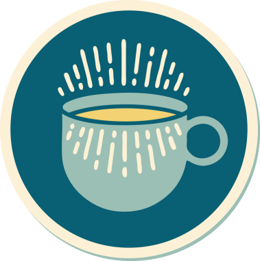 Dövme çıkartması geleneksel kahve tarzında bir insan tarafından çizilmiş.