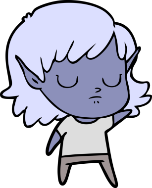 Bir insan tarafından çizilmiş bir elf kızı.