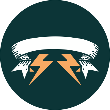 bir insan tarafından çizilmiş yıldırımlı dövme biçimi simgesi