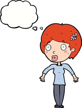 Bir insan tarafından çizilmiş düşünce balonlu bir karikatür.