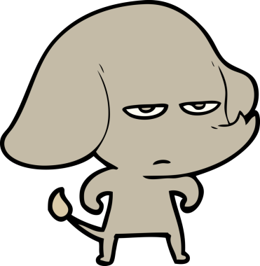 Bir insan tarafından çizilmiş kızgın bir fil.