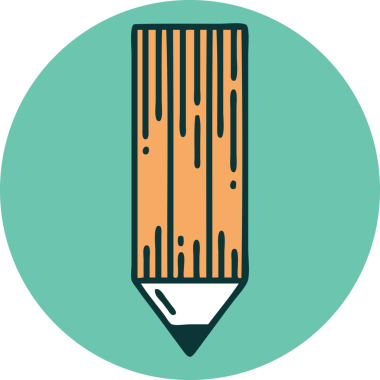 Bir insan tarafından çizilmiş bir kalemin ikonik dövme şekli