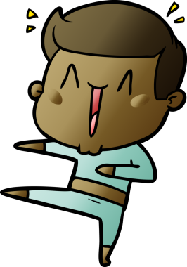 Bir insan tarafından çizilmiş heyecanlı bir çizgi film.