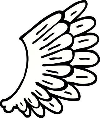 bir insan tarafından çizilmiş karalama melek kanatları