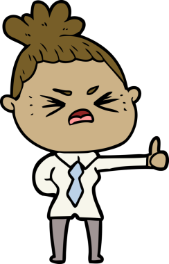 Bir insan tarafından çizilmiş kızgın bir kadın.