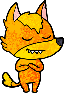 Bir insan tarafından çizilmiş tilki çizgi film karakteri