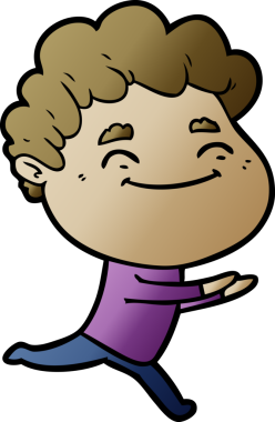 Bir insan tarafından çizilmiş çizgi film dostu bir adam.