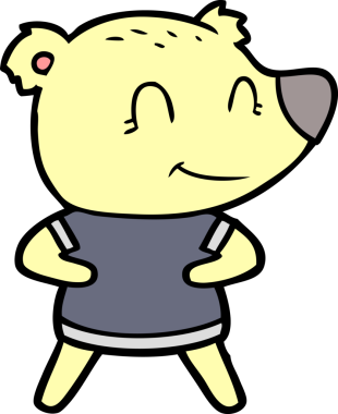 Bir insan tarafından çizilmiş dost canlısı ayı çizgi filmi.