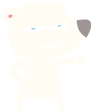 kızgın ayı kutup ayısı düz renkli karikatür bir insan tarafından çizilmiş başparmaklar