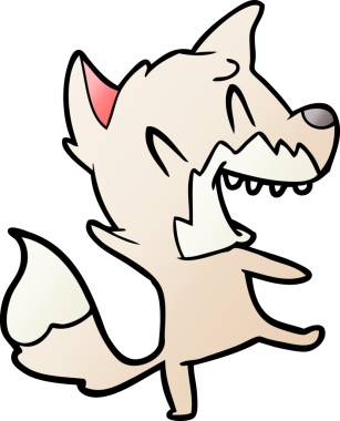 Bir insan tarafından çizilmiş gülen tilki çizgi filmi.