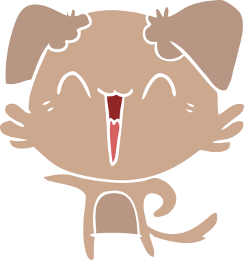 Bir insan tarafından çizilmiş mutlu, küçük, düz renkli çizgi film.