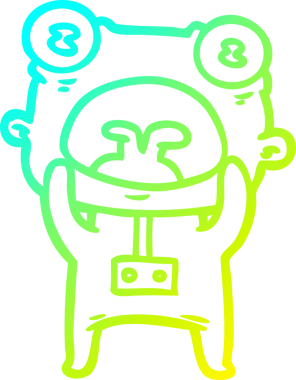 Bir insan tarafından çizilen garip uzaylı çizgi filminin soğuk gradyanı.