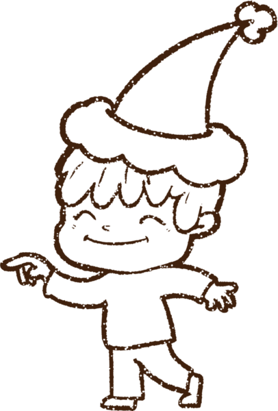 Bir insan tarafından çizilmiş Noel Adamı Kömürü