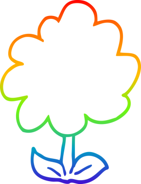 gökkuşağı gradyan çizimi bir insan tarafından çizilmiş bir karikatür çiçeği