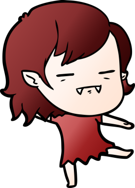 Bir insan tarafından çizilmiş ölümsüz vampir kız çizgi filmi.