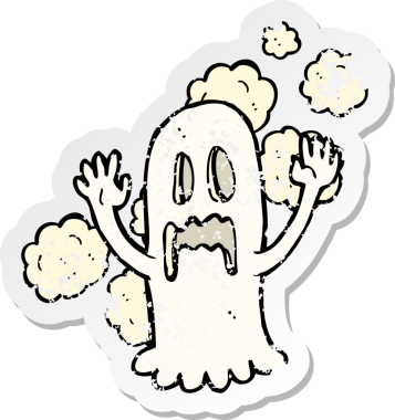 Bir insan tarafından çizilmiş ürkütücü bir karikatürün gerilimli yapıştırması.