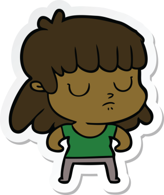 Bir insan tarafından çizilmiş ilgisiz bir karikatür çıkartması.