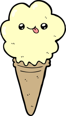 Bir insan tarafından çizilmiş karikatür dondurma.