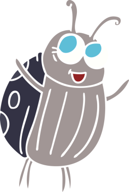 Bir insan tarafından çizilmiş garip, mutlu bir çizgi film.