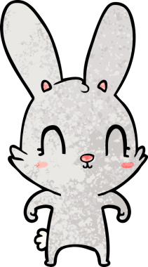 Bir insan tarafından çizilmiş şirin çizgi film tavşanı.