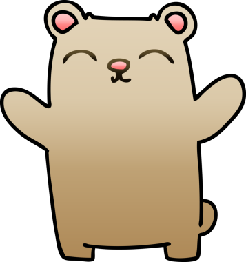 bir insan tarafından çizilmiş gölgelenmiş garip çizgi film ayısı.