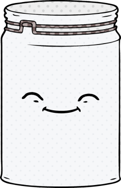 bir insan tarafından çizilmiş cam kavanoz.