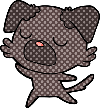 Bir insan tarafından çizilmiş çizgi film köpeği.