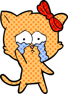 Bir insan tarafından çizilmiş çizgi film kedisi.