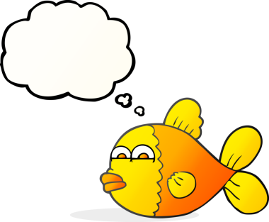 Bir insan tarafından çizilmiş serbest çizim balon balığı.