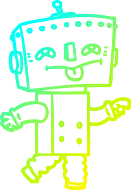 Bir insan tarafından çizilmiş soğuk gradyan robot çizimi