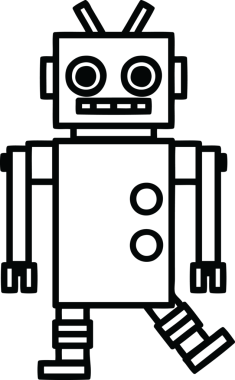 bir insan tarafından çizilmiş dans eden robot simgesi