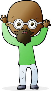 Bir insan tarafından çizilmiş kel bir adam.