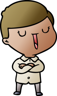 Bir insan tarafından çizilmiş mutlu çocuk çizgi filmi.