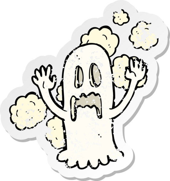 Bir insan tarafından çizilmiş ürkütücü bir karikatürün gerilimli yapıştırması.