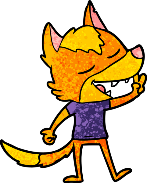 Bir insan tarafından çizilmiş tilki çizgi film karakteri