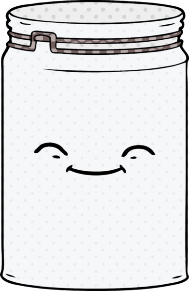 bir insan tarafından çizilmiş cam kavanoz.