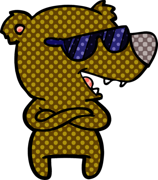 Bir insan tarafından çizilmiş çizgi film ayısı.