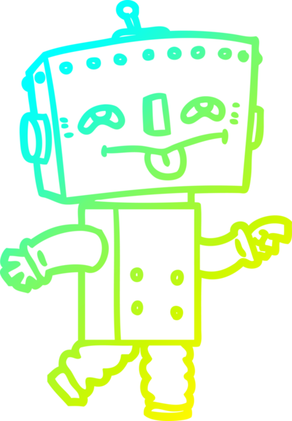 Bir insan tarafından çizilmiş soğuk gradyan robot çizimi