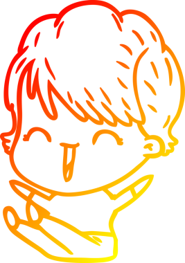 Bir insan tarafından çizilmiş gülen bir karikatür çizimi.