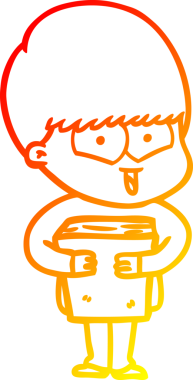 Bir insan tarafından çizilen mutlu bir çocuğun sıcak çizgi çizimi.