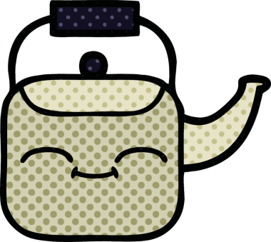 Bir insan tarafından çizilmiş bir çaydanlık çizgi filmi.