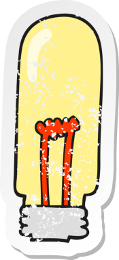 Bir insan tarafından çizilmiş bir karikatür ampulünün gerilimli yapıştırması.