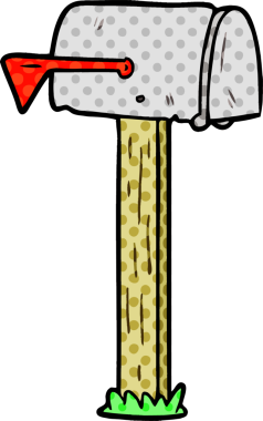 bir insan tarafından çizilmiş karikatür posta kutusu