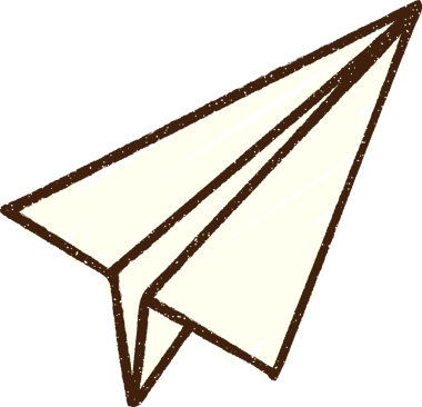 Bir insan tarafından çizilmiş kağıt uçak tebeşiri.