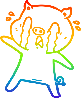 gökkuşağı gradyan çizimi bir insan tarafından çizilmiş ağlayan domuz çizgi filmi