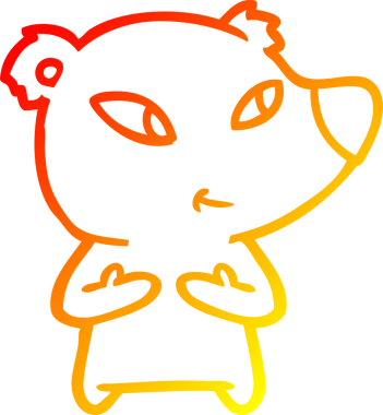 Bir insan tarafından çizilmiş sevimli bir ayının sıcak çizgi çizgisi.