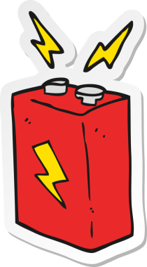 Bir insan tarafından çizilmiş karikatür bataryasının çıkartması.